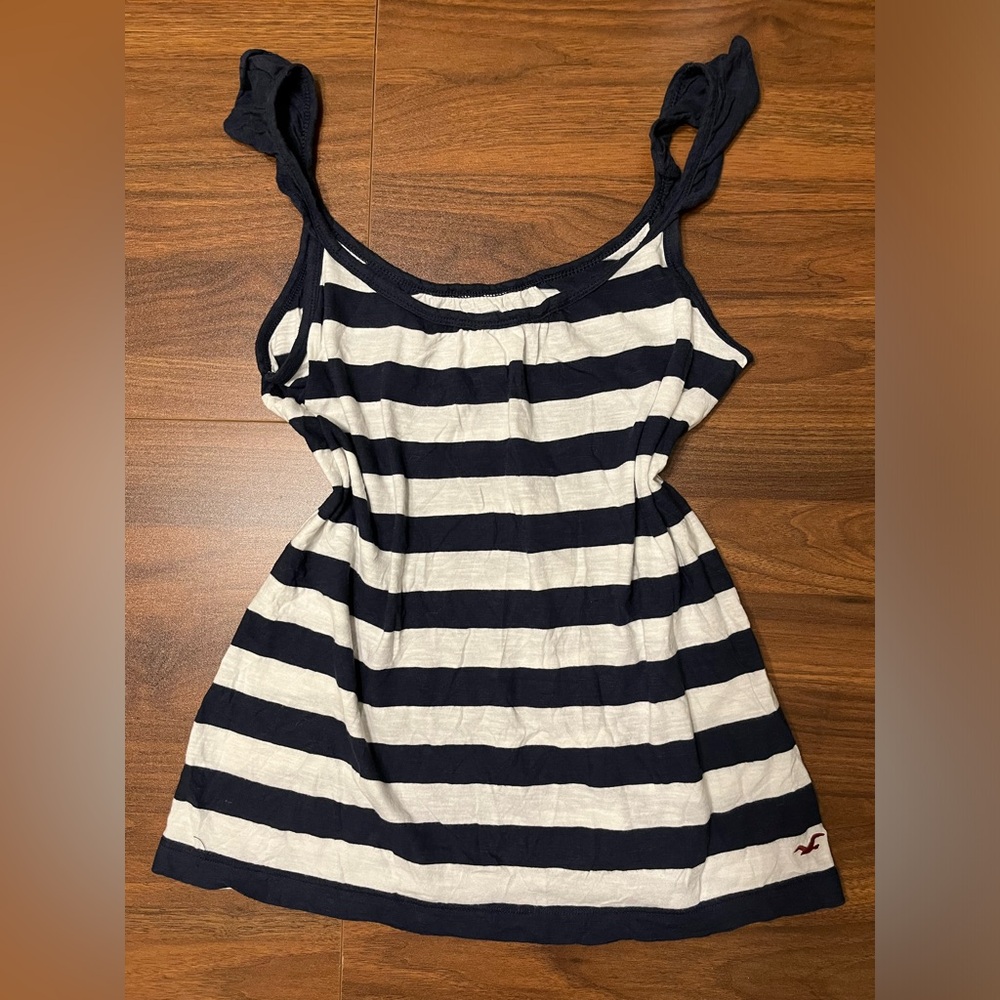 Old Hollister Striped Tank Top with Ruffle Sleeves